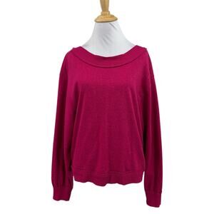 Pilcro Sweater Womens S Small Sangria Long Sleeve Cutout V Neck Pullover Knit
